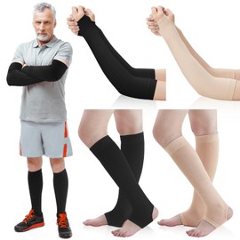 Zoooyawn 4 Pairs Elderly Leg and Arm Skin Protectors Leg Protectors for Thin Skin from Tears Bruise Abrasions
