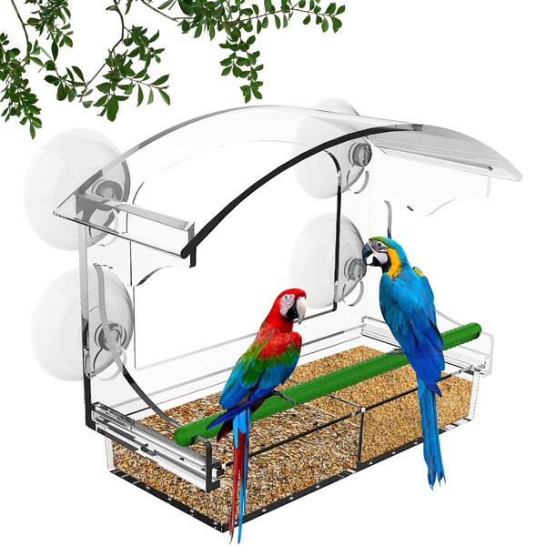 Byzesty Window Feeding House for Birds, Bird House Window Pane,