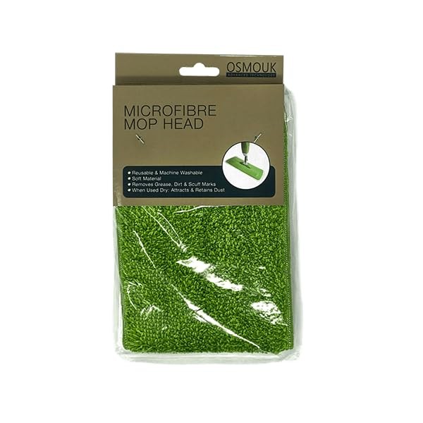 OmsoUK Microfibre Mop Head Replacement, Machine Washable, Green