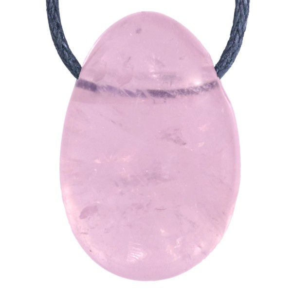 Lebensquelle Plus Rose Quartz Drop Pendant, Drilled Tumbled Stone Drop