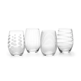 Mikasa 5095528 Cheers Stemless Wine Glass, 17-Ounce, Set of 4, Clear