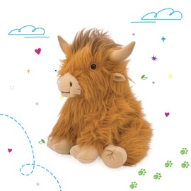 The Bear Factory Hazel The Highland Cow Plush – 16” Premium Stuffed Animal – Cute & Fluffy Highland Cow Toy – Soft Plush Farm Animal Gift for Kids & Adults