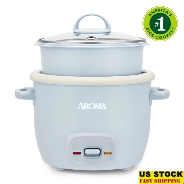 Unbranded 4-Cup Rice Cooker Food Steamer Nonstick Ceramic Automatic Shut-Off