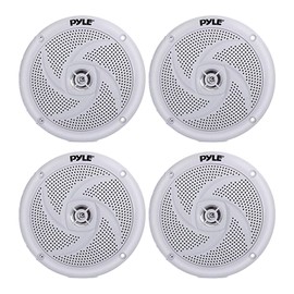 Pyle 4x Pyle 5.25" 180W 2-Way Low-Profile Slim Style Marine Audio Speakers (White)