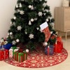 "vidaXL Luxury Christmas Tree Skirt with Sock - Red Fabric,