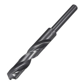 TA-VIGOR 15.5mm Reduced Shank Drill Bit, 1/2 Inch Shank Blacksmith Drill Bit High-Speed Steel Twist Drill Bit HSS 9341 for Aluminium, Steel, Wood, Plastic, Black Oxide