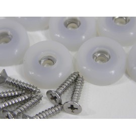 Cutting Board Rubber Bumper Feet 3/4" DIA x 1/4" Low Profile Silicone with Stainless Steel Screws (72, Clear)