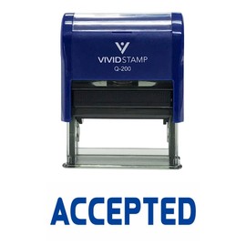 Accepted Self Inking Rubber Stamp (Blue Ink) - Medium