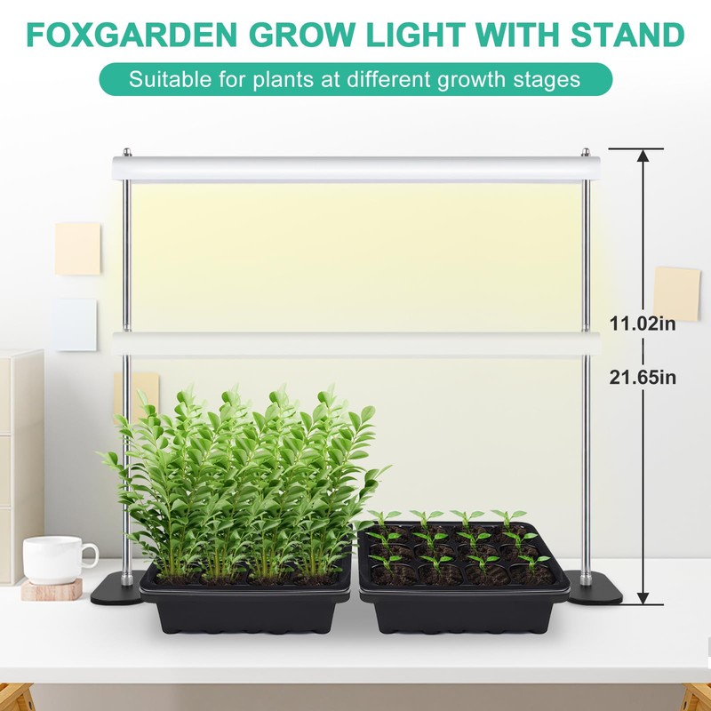 FOXGARDEN Grow Light Stand, Advanced LED Plant Growth Lighting with