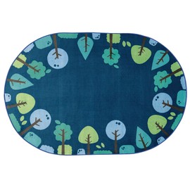 Carpets for Kids 1764 KIDSoft Tranquil Trees Decorative Nursery Room Rug 4ft x 6ft Oval Blue