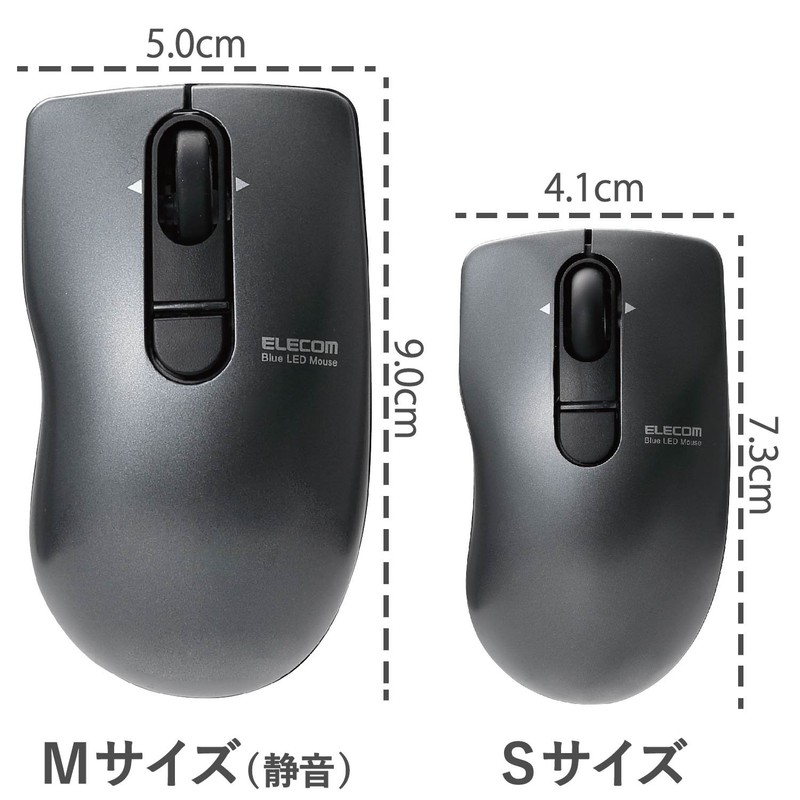Elecom M-FBG3DBBK Wireless Mouse (Receiver Included) Small Small 3 Button