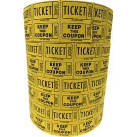 The Ticket Gurus-Raffle Tickets - 4 Yellow Rolls of 2000 Double Tickets- 8,000 Total 50/50 Raffle Tickets