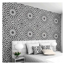 Medina Tile Moroccan Wall Stencil - Wall Painting Stencils for Easy Room Makeover – Large Stencil for Painting Walls – Stenciling Instead of Wallpaper Stencils for Walls