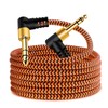 6.35mm Guitar Cable 0.3m, 1/4" TRS Cable Nylon Braided Multi