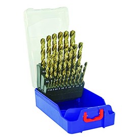 TIVOLY - Set of 25 HSS Cobalt 5% Metal Drill Bits - Occasional Drilling in Resistant Materials Such as Stainless Steel and Cast Iron - Ø1/25 to 17/32" in 1/50" Increments - Self-Centering Tip