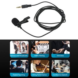 Lavalier Microphone Lapel Microphone Noise Reduction Microphone Omnidirectional Clip On Microphone for Live Video Recording