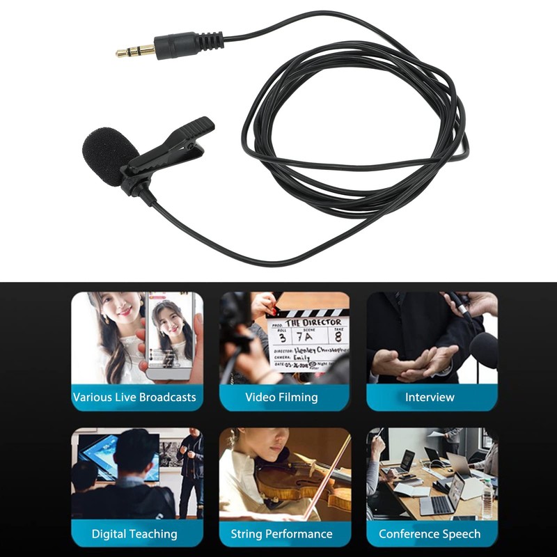 Lavalier Microphone Lapel Microphone Noise Reduction Microphone Omnidirectional Clip On