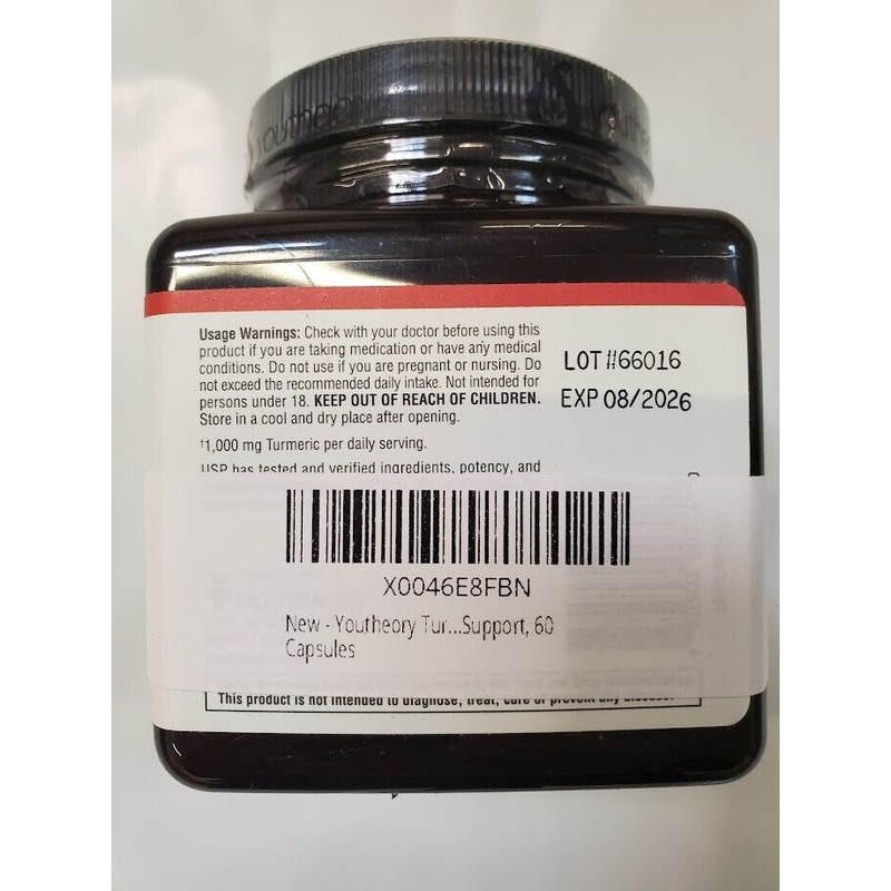 Youtheory, Turmeric, Extra Strength Formula, 1,000 Mg, 60 Vegetarian Capsules