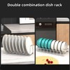 SHUTKMVCW Dish Rack Plates Holder 2 Pack set, Plate organizer