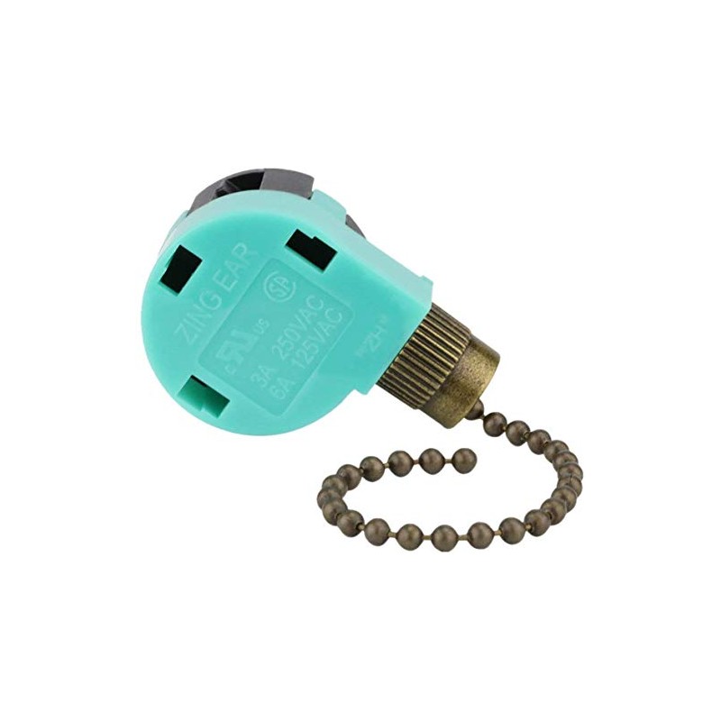 Ceiling Fan Switch Zing Ear ZE-268S6 3 Speed 4 Wire