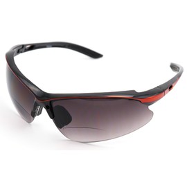 ColorViper Sports Double Injection Readers Flexie Reading Glasses size and color very (z1 shiny black metallic orange w/ bifocal, 2.50)