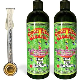 Green Piece® Cleaner - Two of the 16 oz Bottles of Glass Cleaner (Made in USA) - Including a 100% Stainless Steel Reamer - 3 in 1 tool - Excellent for grimey pieces