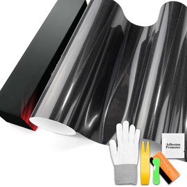 PET Honeycomb Carbon Fiber Gloss Black Vinyl Wrap Auto Car Sticker Decal Film Sheet Like Paint Bubble Free Air Release Technology with Tool Set 3FTx5FT