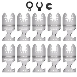 JTWEB Oscillating Multi Tool Hook Knife Blade Scraper, 10PCS Asphalt Shingle Cutter Tool for Cutting Soft Materials, Roofing Shingles, PVC Carpet, Cardboard, Multitool Saw Blades Kit for Bosch