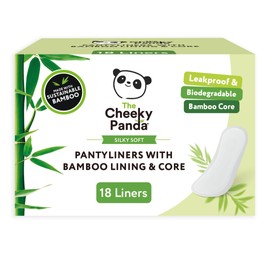 The Cheeky Panda Organic Pantyliners for Women – 18 Organic Pantyliners Per Pack - with Bamboo Pads and Core