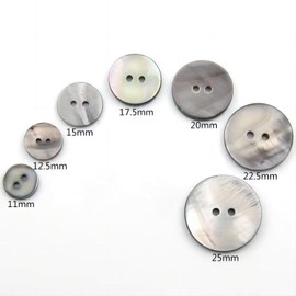 HXJDAM Pack of 20 Natural Mother of Pearl Buttons, Smooth Shiny Shell Buttons, 2 Holes, 12 mm. Fashion Buttons for Shirts, Jackets, Suits, Coats