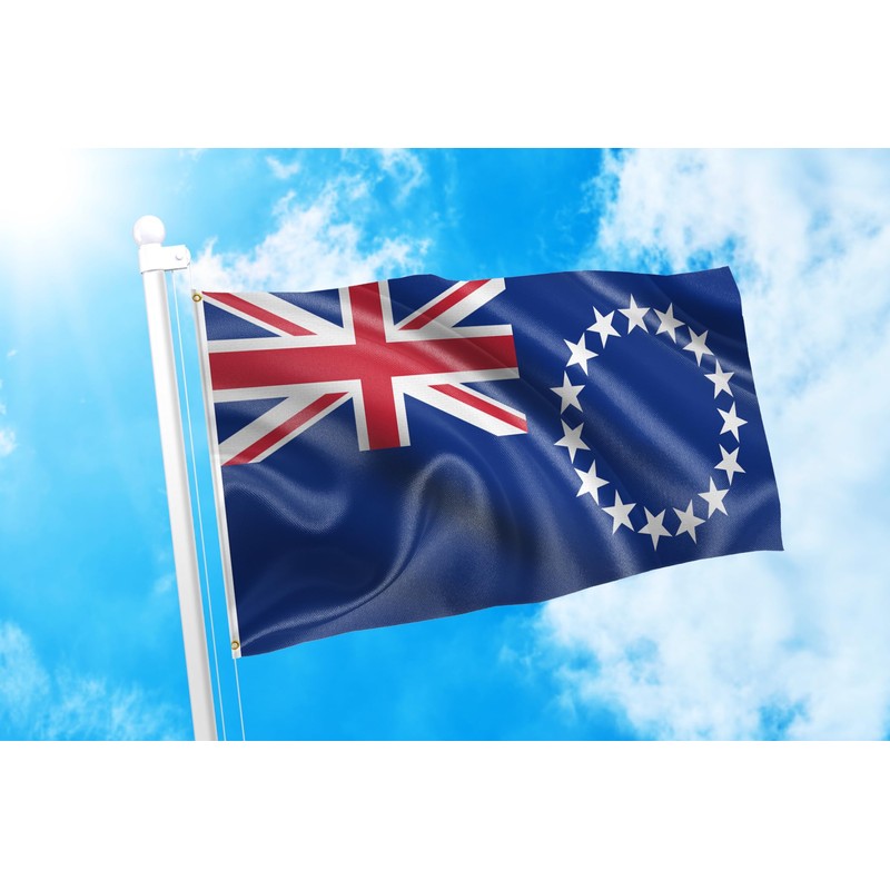 DMSE Cook Islands Flag 3X5Ft Foot 100% Polyester 100D Flag