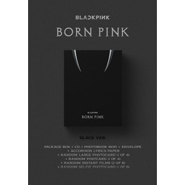 BLACKPINK : BORN PINK - BOX SET (BLACK Version) 2nd Album CD+Postcard+Photobook+Envelope+Accordian Lyrics Paper+Large Photocard+Selfie Photocard+Instant Films