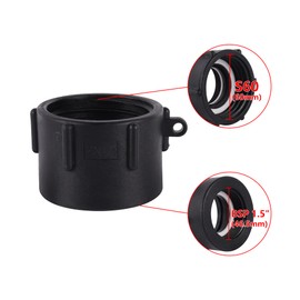 FOGWOWO IBC Adapter 60 mm Coarse Thread Import to BSP 1.5 Inch IBC Tank Accessories Valve Hose Connection Pipe Connector for Water Tank Rain Butt Container
