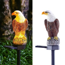 Eagle Figurine Garden Solar Stake Light Solar Eagle Lights Outdoor Decorative Bright Light Eagle Statue for Garden, Lawn, Patio, Yard Decoration - Color: 2 count