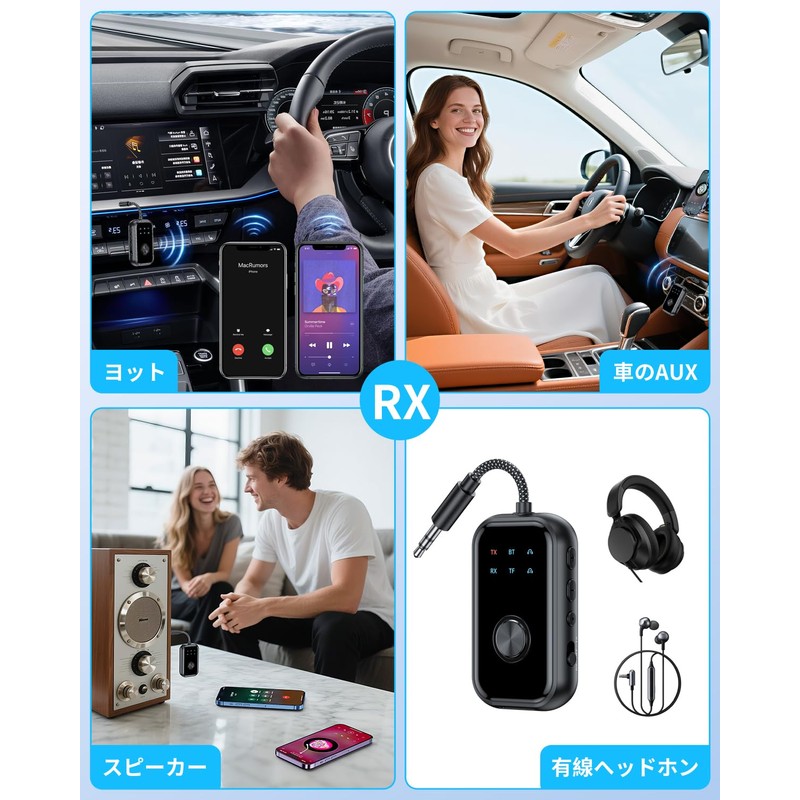 STDRIVO Bluetooth 5.4 Transmitter & Receiver, Connect 2 Devices Simultaneously,