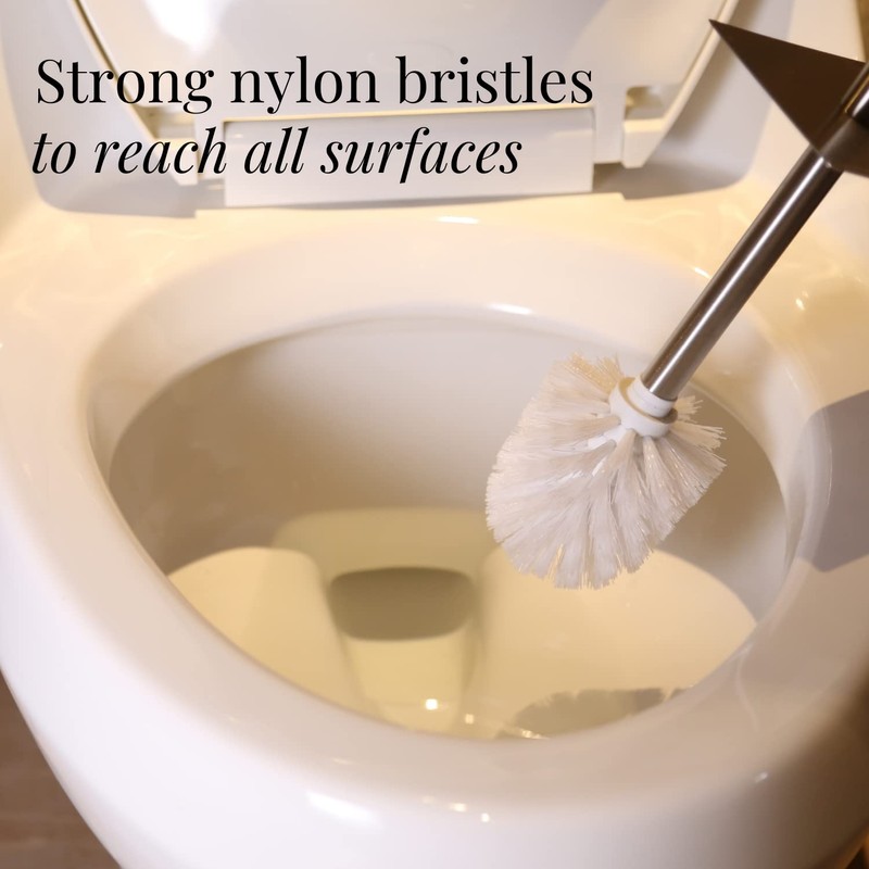 GOBAM Bamboo Toilet Bowl Cleaner with Holder for All Toilet