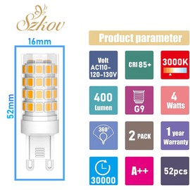 2-Pack G9 LED Bulb 4W W10709921 Microwave Light Bulb Compatible with Kitchenaid Jenn-air Whirlpool Maytag Replace for W10112515 AP5983626 PS11722423 AH2338904 G9 Base 40WEquivalent Warm White 3000K