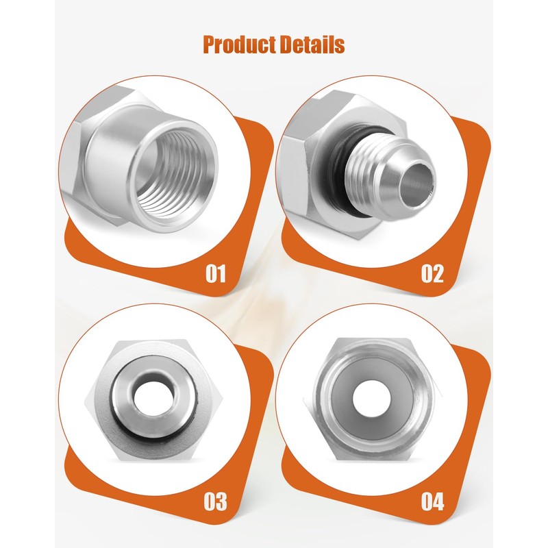 6AN Adapter Fitting Set Fit for GM TBI Style/Vortec Fuel