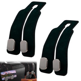 elook Car Seat Back Storage Hook, 2PCS Car Hooks for Headrest Car Headrest Hook, Car Seat Back Double Hook Car Inside Accessories for Purses Phone Handbags - Black