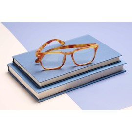 Peepers by PeeperSpecs Men's Jude Square Reading Glasses, Amber Tortoise, 1.50 + 1.5