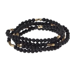 Scout Curated Wears - Women's Stone Wrap Bracelet & Necklace - Lava Stone - Stone of strength