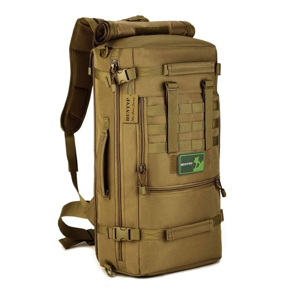 Huntvp 50L 3 Way Tactical Military MOLLE Assault Backpack Modular WR Bag