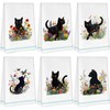 Peryiter 6 Pcs Black Cat Kitchen Dish Towel Funny Decorative