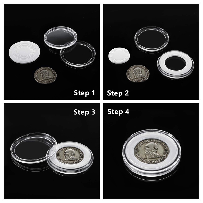 MUDOR 41 mm Coin Holder, 60 Pieces Silver Dollar Capsules