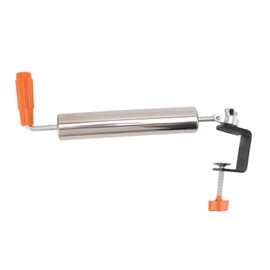 Stainless Steel Rolling Pin, Desktop Clip On Dough Roller 360 Degree Rotating Adjustable Rolling Pin with Clamp for Fondant Pasta Pastry Dumpling Pizza Dough (L)