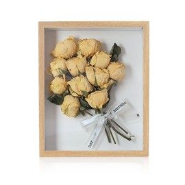 FuninCrea 8 x 10 Inch Shadow Box Frame, Wooden Shadow Boxes Display Cases Large 3D Box Frame for Tabletop Wall Hanging, Deep Shadow Box Memory Frame for DIY Crafts Photos Dry Flowers (Natural)