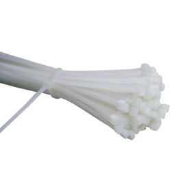 Pack of 100 Professional Cable Ties Industrial Quality White 300 mm x 4.8 mm for Industrial PC Bicycle Nylon Cable Ties Strong Long White 22.2 kg Pull Force Damstone