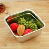 ULTECHNOVO Stainless Steel Washing Basin Square Mixing Bowl for Fruit