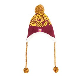 Brisbane Lions AFL Footy Sherpa Fleece Pom Pom Winter Beanie