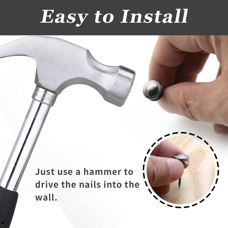 Rierdge Double-Headed Nails for Hanging Pictures, 30 Pcs Wall Hangers
